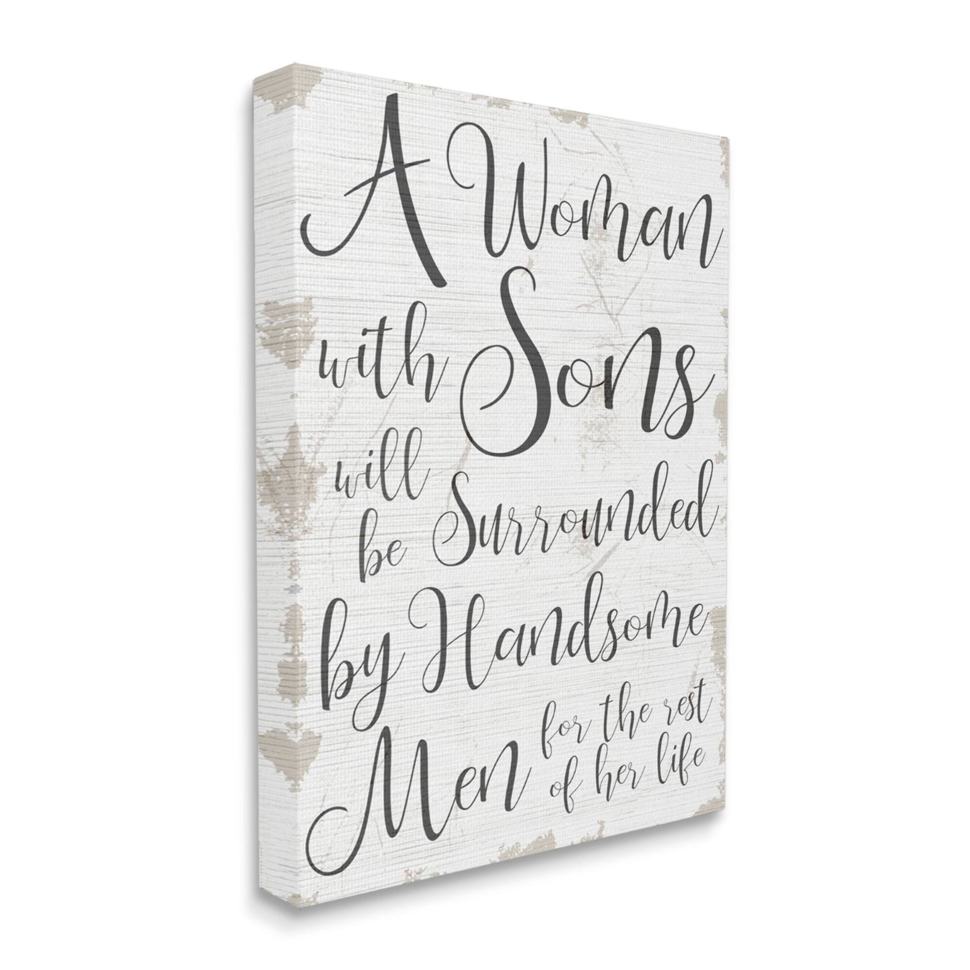 Stupell Industries Handsome Sons Home Family Inspirational Word Textured Design Canvas Wall Art